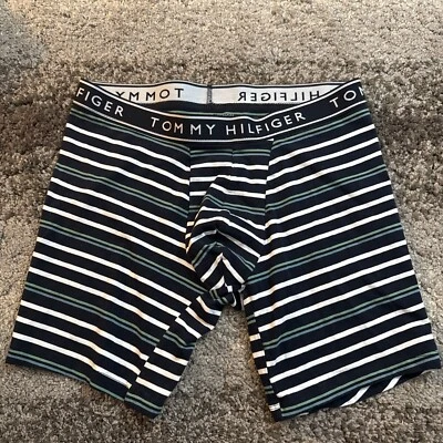 TOMMY HILFIGER Talla Mediana M Rayas Calzoncillos Boxer ROPA INTERIOR Verde Azul Blanco Foto 1 de 3