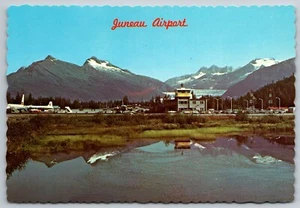 Juneau Flughafen Vintage Postkarte Alaska Landschaft Landschaft Aussicht Souvenir Karte - Bild 1 von 2