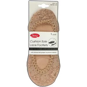 Suela de cojín sedoso encaje pies pies revestimientos sin exhibición - negros o naturales - Imagen 1 de 1