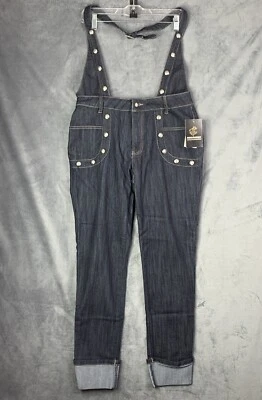 Mono Rocawear Talla 7 Mujer Azul Denim Tirantes Bolsillos Bordados Foto 1 de 4