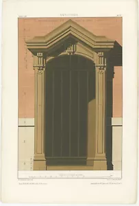 Impresión original de arquitectura antigua de carpintería o carpintería - Imagen 1 de 1