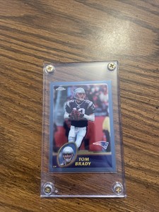 tom brady 2002 topps chrome 124 card in glass case 