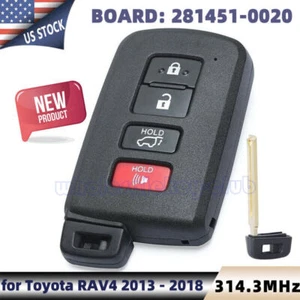 Smart Remote Key Fob 281451-0020 for Toyota RAV4 2013 2014 2015 2016 2017 2018 - Picture 1 of 7