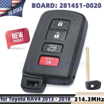 Smart Remote Key Fob 281451-0020 for Toyota RAV4 2013 2014 2015 2016 2017 2018 - Image 1 of 4