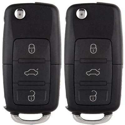2 for 2000 2001 Volkswagen Golf Passat Beetle Remote Car Key Fob Shell Case - Image 1 of 3