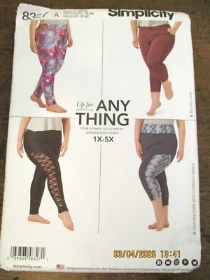 SIMPLICITY 8327 SEWING PATTERN - WOMENS KNIT LEGGINGS - SIZE 1X to 5X - UNCUT - image 1 of 4