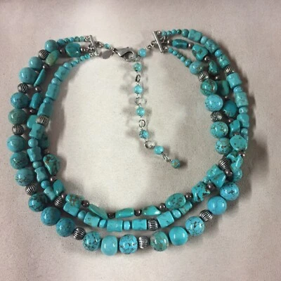 "Collar Chico's Turquesa 3 Hilos 21.5""" Foto 1 de 4