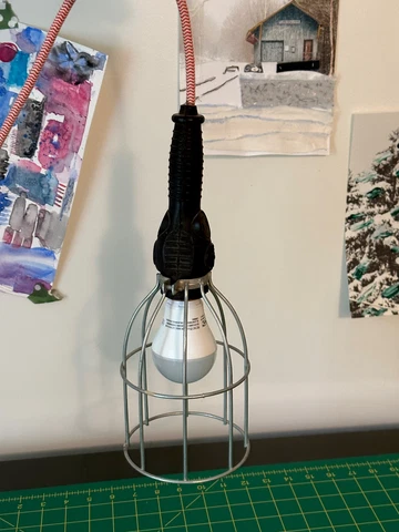 Antique Hanging Work  Light cage pendant rewired Cloth Covered Cord MCM Works! Cover