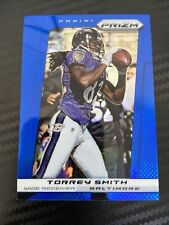 2013 Prizm Blue Torrey Smith Football Card 2 Baltimore Ravens 