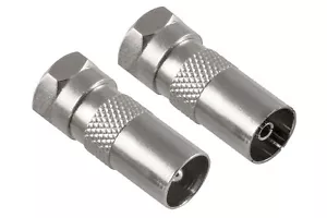 Poppstar 2x SAT Adapter, F-Stecker auf 1x Koax-Stecker / 1x-Buchse (IEC-Antenne) - Picture 1 of 4