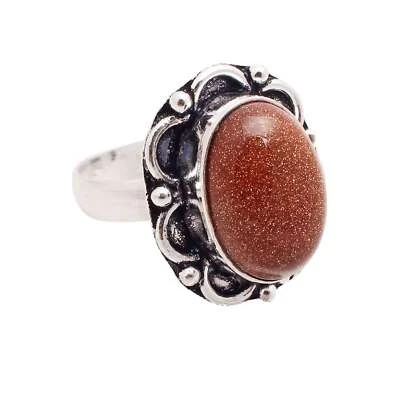 Sole IN Pietra Placcato Argento Handmade Gioielli Regalo Misura Anello USA 7 - Immagine 1 di 3