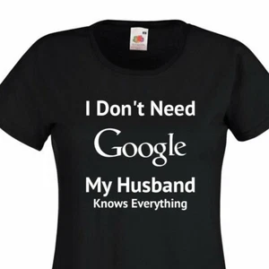T-Shirt Ehemann Ehefrau Google lustig T-Shirt Geschenk Geschenk Geschenk Valentinstag - Bild 1 von 8