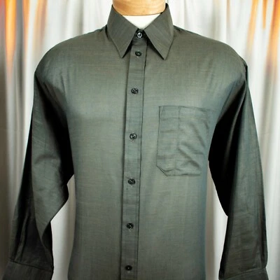 Nueva Camisa de Vestir KENNETH COLE Verde Oliva Algodón Sólido Hombres Talla 16 Corta Foto 1 de 4