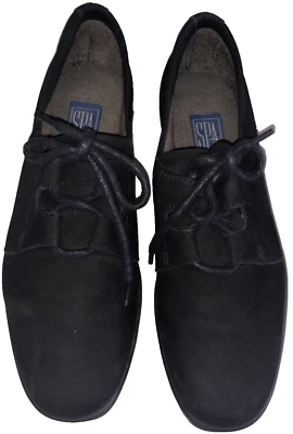 Nine West Spa Suede wedge Shoes Size 8.5 black euc Foto 1 de 4