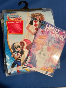 DC Harley Quinn Costume Fancy Dress World Book Day 10-12 Years plus magazine - Picture 1 of 9