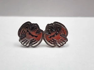 Mark Tawahongva Hopi Sterling Silver Eagle Designed Earrings! - Picture 1 of 4