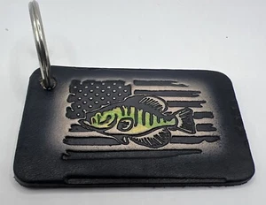 Genuine Leather Crappie Key Chain - Picture 1 of 2
