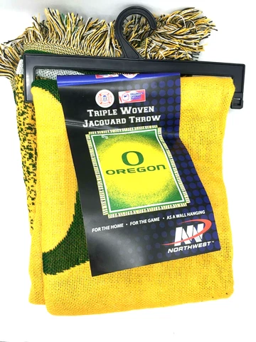 OREGON DUCKS NCAA 48"X60" WOVEN JACQUARD AFGHAN THROW BLANKET FREE SHIP Cover