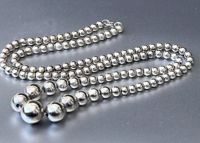 "Collar de cuentas encordadas de cadena de ley de colección, 30"" de largo, 40 gramos" Foto 1 de 4