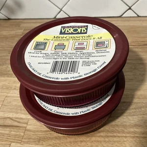 2 arándanos redondos Corning Visions de colección 15 oz. Mini cazuela cuencos con tapas - Imagen 1 de 6