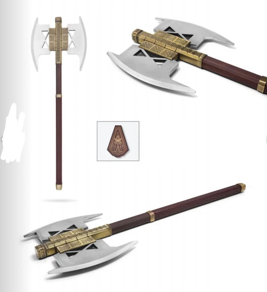 "Réplica de hacha de metal 1:1 completamente metálica 34"" con placa de madera" Foto 1 de 1