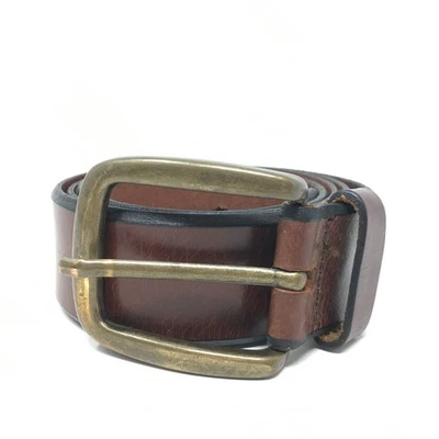 LL Bean Cinturón Para Hombres Talla 40 Cuero Marrón Vestido de Trabajo Informal Hecho Reino Unido Hebilla de Latón Foto 1 de 4
