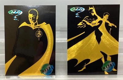 Batman Forever 1995 DC Comics Batman & Robin Gold Blaster Trading Card #2 & #3 - Image 1 of 4