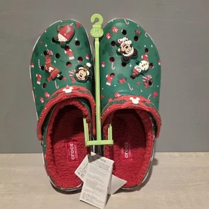 2024 Disney Fleece gefüttert Mickey Minnie Urlaub Weihnachten Crocs Clogs Herren 12 NEU - Bild 1 von 6