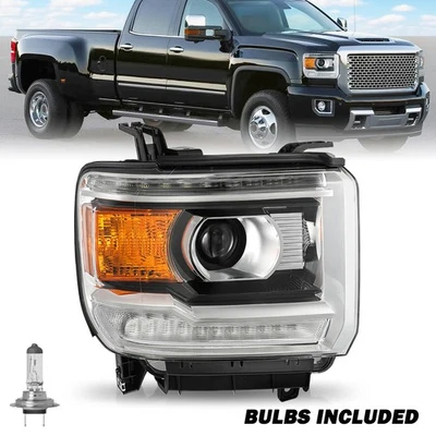 Для 2014-2018 GMC Sierra 1500 2500 3500 галогенные фары со светодиодными дневными ходовыми огнями - пассажирские - Изображение 1 из 4