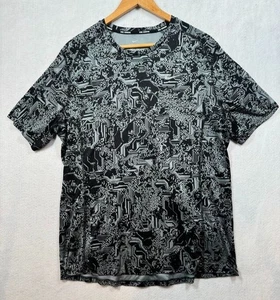 Nike Running Dry Miler T-Shirt schwarz/grau Geo Cyborg Print 800313-010 Herren XL - Bild 1 von 6