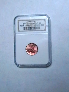 1999 1C Lincoln Memorial Cent NGC MS 65 RD | Mint Error Off Center - Picture 1 of 6