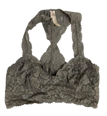 Bralette Free People Intimately Galloon para mujer M gris encaje floral  Foto 1 de 3