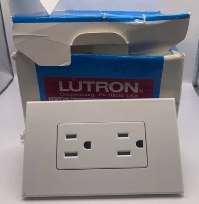 Lutron NTR-15-TR-WH Duplex 15A Receptacle Tamper Resistant 125V/15A, White - Image 1 of 3