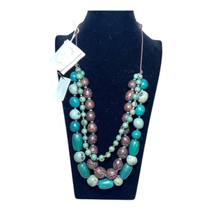 Chico's Faire Collection Boho Chic Layered Chunky Necklace Handcrafted NWT - Picture 1 of 9