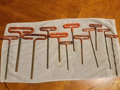 12 Total Eklind T Bar Assorted Hex Allen Wrench - SAE Inch, USED - READ - Image 1 of 4