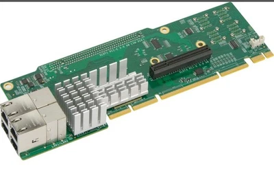 Supermicro AOC-2UR6N4-I4XT 2U Ultra Riser 4 10Gbase-T 4 NVMe ports for X11DPU - Image 1 of 2