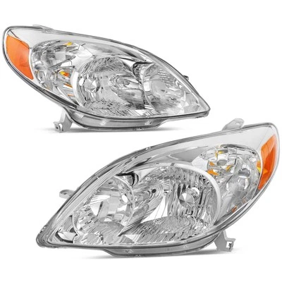 Headlamps Pair For 2003-08 Toyota Matrix Base XR XRS 03-08 Chrome Headlights Foto 1 de 4