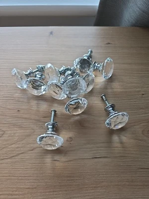 Faux Crystal Kitchen Cupboard Door Knob Set Of 11 - Image 1 of 4