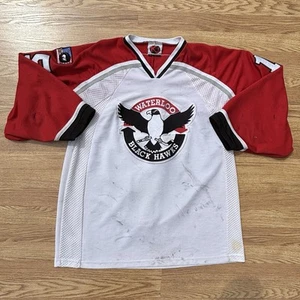 Game Worn Waterloo Blackhawks Jersey USHL Mike Dagenais - Picture 1 of 11