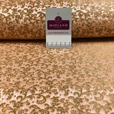 £12.99 Peach Firm Floral banarsi Brocade waistcoat Fabric 150 cm M1387 - Image 1 of 4