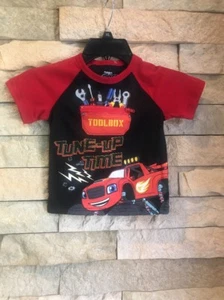 nickelodeon blaze and The Moster Machine Black/red/ Print Toddler Shirt Size 2 - Picture 1 of 6