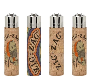 4 Pack Clipper Classic Large Pop Cover Zig-Zag Cork Refillable Lighter Fast Ship - Picture 1 of 3