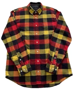 Tommy Hilfiger Mens Brushed Cotton Button Down Checked Flannel Shirt Size Large - Picture 1 of 19