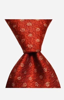 Corbata BVLGARI 7 pliegues para hombre 100 % seda ITALIA corbata geométrica de lujo roja/marfil Foto 1 de 4