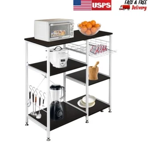 3-Tier Home Kitchen Bakers Rack Utility Microwave Oven Stand Storage Cart US - Picture 1 of 11