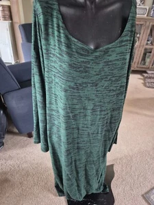 NWT - bryn Walker Maxi Knit Green/Black Long Sleeve Dress - L - Picture 1 of 4