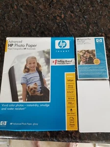HP GLOSSY PHOTO PAPER INKJET 23- 8.5X 11" & 26- 4X6" NEW LOT & KIRKLAND - Zdjęcie 1 z 5