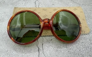 VINTAGE ROUND SUNGLASSES 1950'S FRANCE MADE MID CENTURY TORTOISE GREEEN RARE - Picture 1 of 10