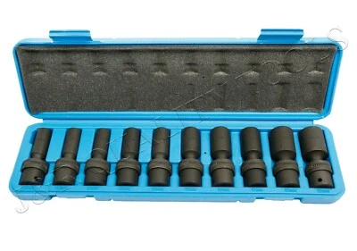 10PC 3/8" DRIVE METRIC UNIVERSAL SWIVEL DEEP IMPACT SOCKET SET (10-19mm) & CASE  - Image 1 of 2