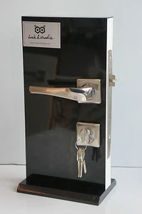 External Internal Wooden Door Handle Brushed Steel Chrome Effect 5 Keys M024 - Picture 1 of 12